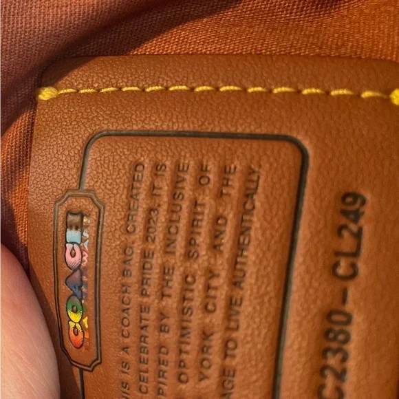 Coach Kitt Messenger Crossbody in Rainbow Signature Canvas Pride Tan - Picture 6 of 6